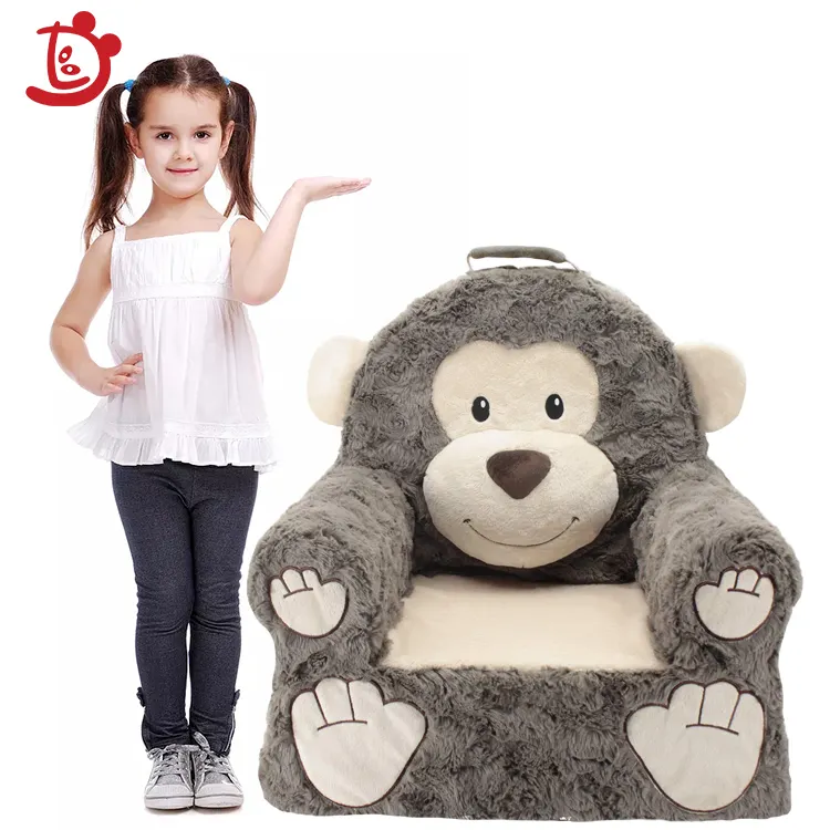 Promotional Gift Kids Plush Animal Shaped Sofa Chair Cute Cartoon Stuffed Soft Toy Plush monkey Baby Animal Sofa Chair