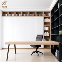 Étagère murale de grande taille pour bureau et maison, sur mesure, style moderne, en bois, avec rangement intégré, bibliothèque, armoire