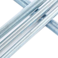 Manufacturers 1000mm 2000mm 3000mm Long Full Threaded Rods Galvanized 6 Threads Rod 20cm Steel Threaded Rod Zinc Plated HDG Stud