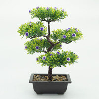 Arrangements de plantes artificielles en gros pour la décoration intérieure, bonsaïs artificiels et ornements de fleurs artificielles en plastique pour le bureau