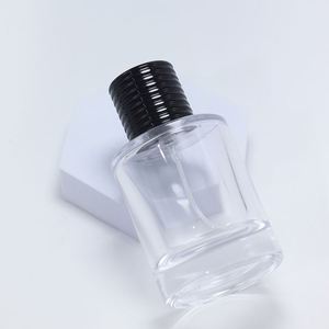 Custom Clear Crimp Cylinder Shape Eco-friendly <b>Perfume</b> <b>Spray</b> <b>Bottle</b> 30ml 50ml Luxury Empty Glass <b>Bottle</b> Gold Cap Screen Printing - Product Image 4