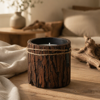 Support de bougie en céramique rustique en forme de souche d'arbre, récipient vide pour bougies, coupelles pour bougies en cire de soja, pour la décoration de la maison, les fêtes, les mariages, cadeau, OEM, ODM, logo personnalisé