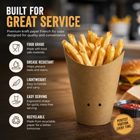 Gobelet en papier kraft biodégradable et imperméable de qualité alimentaire pour frites, poulet frit, personnalisable