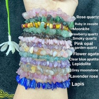Bracelets en éclats d'améthyste naturelle de haute qualité, bijoux en pierres précieuses irrégulières de quartz rose poli, bracelet en gravier, artisanat en cristal