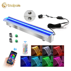 Cascata d'Acqua Rettangolare RGB per Piscina, Cascata a Lama d'Acqua in Acciaio Inox con LED, Cascata in Acrilico per Piscina - Product Image 1