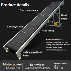 Hafif beton çimento taş kir çanta taşınabilir kavisli mobil elektrikli kauçuk eğimli katlanmış bant konveyör - Product Image 2