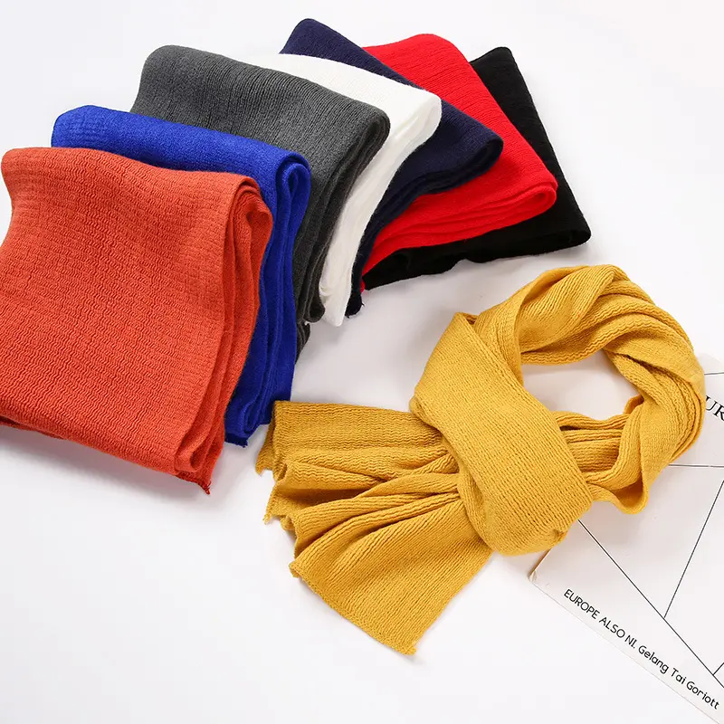 Wholesale solid cashmere like neck scarf for men and women winter