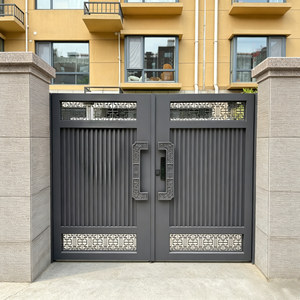 Portail d'entrée moderne de luxe en aluminium forgé, résistant à la rouille et aux intempéries, pour villa, cour et allée. - Product Image 3