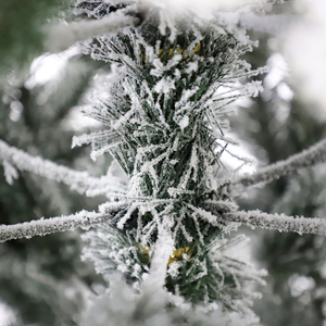 Exterior 7 pies flocado Pe Pvc árbol de Navidad con soporte de árbol de Navidad con adornos - Product Image 4