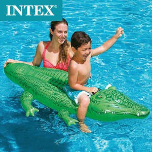 INTEX 58562 Cocodrilo inflable Jinete flotante Agua <span class=keywords><strong>Cama</strong></span> flotante Balsa de natación <span class=keywords><strong>Flotador</strong></span> de <span class=keywords><strong>piscina</strong></span> - Product Image 2