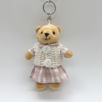 Populaire mignon Couple ours en peluche poupée avec des vêtements amovibles dessin animé peluche jouets porte-clés en peluche personnalisé pour la décoration