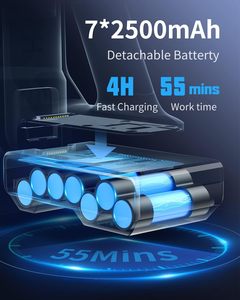 <span class=keywords><strong>Honiture</strong></span> <span class=keywords><strong>S12</strong></span> <span class=keywords><strong>Aspirateur</strong></span> sans fil 450W/35KPa avec écran tactile 55Min Runtime Stick Aspiration pour tapis et poils d'animaux - Product Image 4
