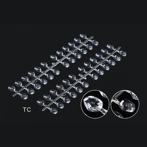 Juego de 24 puntas de muestra de color de base plana con superficie de diamante, tablero de exhibición largo de plástico para práctica de esmalte de uñas en salón, herramienta de exhibición de gel. - Product Image 3