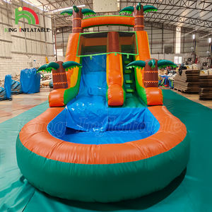 Tobogán de agua inflable de <span class=keywords><strong>castillo</strong></span> hinchable comercial Fiesta Tropical <span class=keywords><strong>Breeze</strong></span> niños adultos tobogán de agua inflable con piscina - Product Image 1