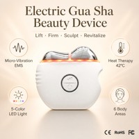 Masseur facial électrique Gua Sha portable, vibration, lifting du visage et du cou, resserrement de la peau, thérapie par lumière rouge
