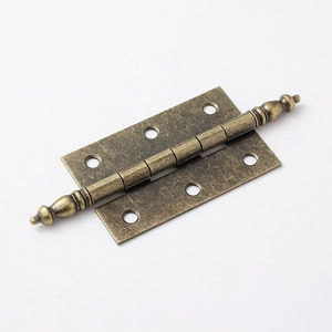 Antique Bronze 3 Inch Crown Head Hinge For Doors Windows Jewelry Boxes Traditional Style Copper Hardware With Screws - Product Image 1