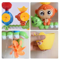 Offres Spéciales belle singe tournant baignoire arroseur rotatif eau bébé bambin dessin animé jouets nouveau-né bébé jouets de bain