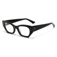 Gafas Clásicas Retro de Acetato con Montura Estrecha de Ojo de Gato, Cómodas, con Montura Completa, para Uso Diario