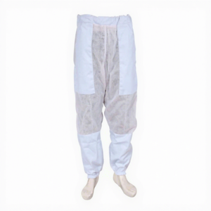 Custom White Beekeeping Mesh Pants Protective Bee Suit <b>Trousers</b> with Zipper Leg Openings Breathable Cotton Workwear - Product Image 6