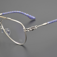 Montures de lunettes unisexes ultra-légères en titane style pilote pour adultes, verres correcteurs personnalisés, motif géométrique, usage quotidien, protection informatique
