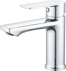 Krom banyo musluk, Modern tek kolu tek delik banyo Vanity lavabo bataryaları için Pop up drenaj ve güverte plakası ile 1 veya 3 delik - Product Image 1