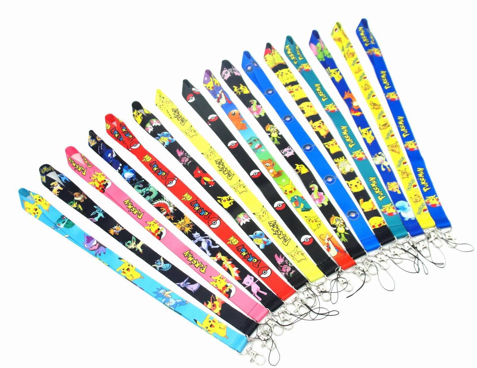 Lanyard Wholesale Cute Cartoon Poke Phone Neck Anti-Lost Lanyards Satin High Quality Printing Promotional Gift Lanyard Custom Image 3