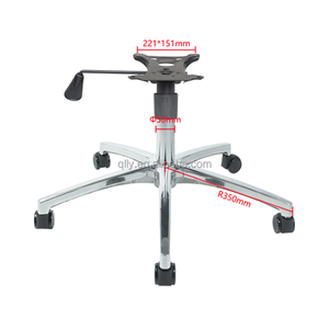 Base per Sedia da Ufficio in Lega di Alluminio Rinforzata, Gambe Mobili con Ruote, Base Metallica Regolabile in Altezza - Product Image 2