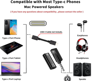 Adaptateur USB-C Type-C femelle vers 3,5 mm mâle et femelle, carte son AUX et MIC 16 bits 48 kHz pour ordinateur portable, tablette, téléphone (lot de 2) - Product Image 3