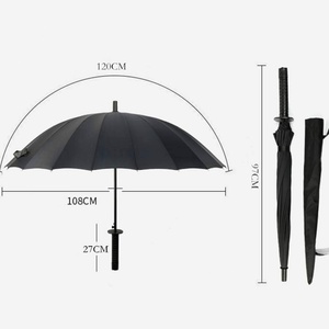 Parapluie promotionnel 2024 en forme d'épée de samouraï avec cadre en bois pliable, design japonais, couleurs noir, marine, rouge, blanc, impression de logo personnalisée - Product Image 6