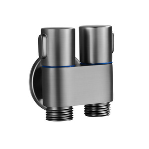 Noyau de cuivre complet noir double pistolet robinet un-deux vanne triangulaire Double contrôle ménage avec pommeaux de <span class=keywords><strong>douche</strong></span> miroir - Product Image 5