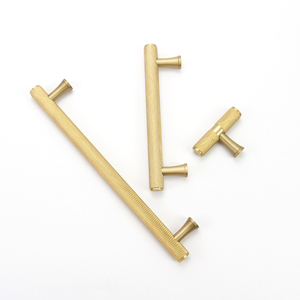 Cabinet Knob Wholesale Knurled Door Handle Brass Furniture Hardware Kitchen Drawer Cabinet Round Brass Knob Handles T Bar Handle Classic