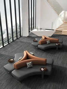 Luce <span class=keywords><strong>di</strong></span> design italiano Hotel <span class=keywords><strong>di</strong></span> lusso Lobby Business negoziazione divano banca Area <span class=keywords><strong>di</strong></span> riposo schienale in pelle Art sofà - Product Image 3