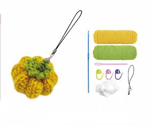 Kit de crochet DIY pour débutants, porte-clés citrouille, amigurumi, tricot, jouet éducatif, ensemble de démarrage pour l'artisanat, cadeau fait main pour Halloween, <span class=keywords><strong>VOSAN</strong></span> - Product Image 1