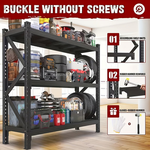 Étagère <span class=keywords><strong>de</strong></span> rangement en fer robuste personnalisable pour <span class=keywords><strong>garage</strong></span>, multi-niveaux, installation facile, plusieurs couleurs, jaune, usage commercial et domestique - Product Image 1