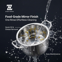 Ensemble de 4 casseroles en acier inoxydable sans revêtement, avec couvercles anti-goutte à large rebord et fond renforcé, pour tous types de cuisinières, 18-24 cm