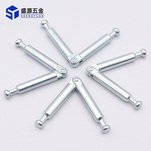 Shengyuan Furniture Hinge 6x84mm Double Folding Rod Surface Mount Iron Connector for Furniture Assembly - Product Image 3