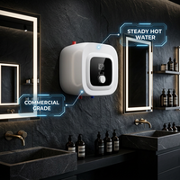 Chauffe-eau électrique en acier inoxydable 2200W, 8L, pour salle de bain, douche, usage domestique et hôtelier