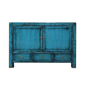 Pechino <span class=keywords><strong>di</strong></span> alta qualità antico blu oceano colore decorato armadio classico in <span class=keywords><strong>legno</strong></span> dipinto a mano <span class=keywords><strong>mobili</strong></span> - Product Image 1