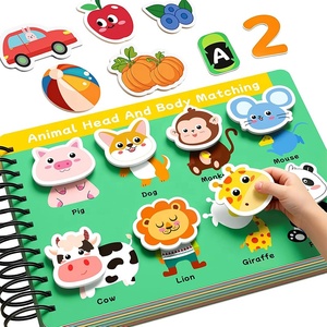 Libro de Actividades Silenciosas <span class=keywords><strong>para</strong></span> Niños Preescolares, de Cartón, Montessori, Alfabeto, Educación en Casa, Aprendizaje Temprano, con Pegatinas Reutilizables - Product Image 2