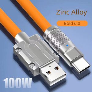 Factory Hot Sale 100W Zinc Alloy Connector 1M Silicone Multiple USB <b>Type</b> <b>C</b> Fast Charging Data <b>Cable</b> for Mobile Phones - Product Image 5