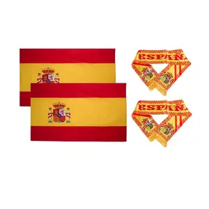 Negara Spanyol poliester kampanye sepak bola sepak bola semangat bendera syal Spanyol ES iklan kustom desain pribadi cinderamata