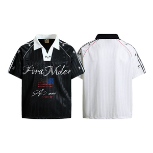 Camiseta de Manga Corta con Botones Estilo Americano, Estampado de Letras, Estilo Deportivo, Diseño Moderno para <span class=keywords><strong>Hombre</strong></span> y Mujer - Product Image 6
