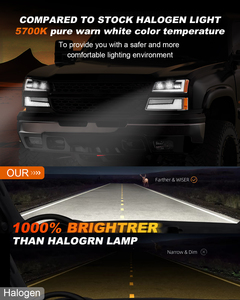 Pour <span class=keywords><strong>Chevrolet</strong></span> <span class=keywords><strong>Silverado</strong></span> 03-06, accessoires Chevy, pare-chocs avant, ensemble de phares, phares à LED avec feux de jour/clignotants - Product Image 3
