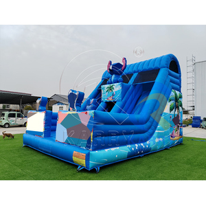 Tobogán Inflable Comercial de PVC de Alta Calidad, Compre Ahora, Los Mejores Castillos Hinchables Combinados con Tobogán Seco, Tobogán Inflable de Doble Línea en Venta - Product Image 2