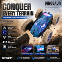 Voitures télécommandées Belinda Crack Dinosaur Stunt RC 2.4G avec lumières LED, voitures RC Drift Crawler pour enfants, jouets cadeaux pour enfants