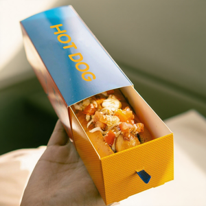 Özel boyut uzun <span class=keywords><strong>Hot</strong></span> <span class=keywords><strong>Dog</strong></span> mısır köpek sandviç katlanabilir kapaklı kutu gitmek için çekmece ambalaj çıkar - Product Image 5