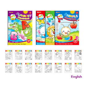 KEYBABY Cahier de coloriage éducatif pour enfants, alphabet, chiffres, apprentissage précoce, <span class=keywords><strong>livre</strong></span> de dessin à l'aquarelle - Product Image 6