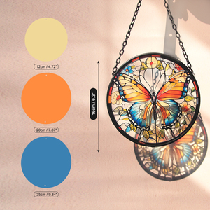 Decorazione in Vetro Colorato con Motivo a Farfalla, Acchiappasole da Appendere per Finestre, Giardini e Negozi di Fiori - Product Image 2