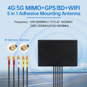Antenne cellulaire omnidirectionnelle étanche à montage adhésif extérieur, 5 en 1, pleine bande, à gain élevé, adaptée aux fréquences 698-5000 MHz (3G, 4G, 5G) - Product Image 1