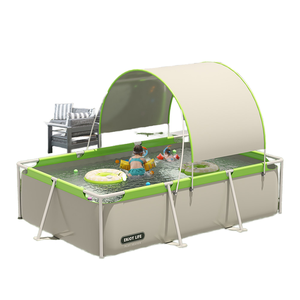 <span class=keywords><strong>Piscine</strong></span> rectangulaire pour enfants avec structure métallique et bâche en PVC, pour usage familial - Product Image 1
